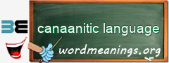 WordMeaning blackboard for canaanitic language